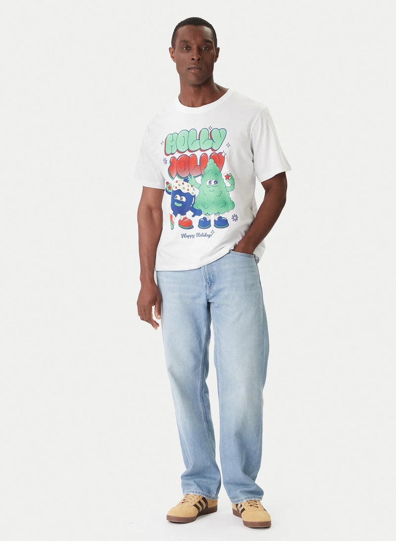 JACK & JONES Christmas Cartoon Regular Fit Crew Neck T-Shirt - Image 5